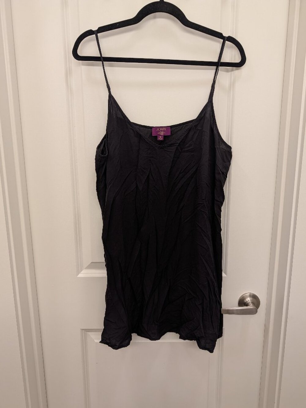 J. Crew Womens XL Black Spaghetti Strap Tank Top Made With Liberty Fabric